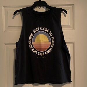 Spiritual Gangster Black Sleeveless Graphic Tee